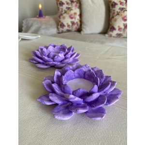 Mor Villa Mum 2'li Lotus Çiçeği Mumluk,Dekoratif Mumluk,Tealight Mumluk,Hediyelik Eşya