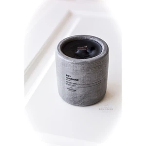 Ersu Store  Vanilya Amber Kokulu Ahşap Fitilli Beton Doğal Siyah Renk Soya Wax Mum