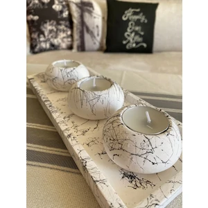Mor Villa Mum El Yapımı 3'lü Set,Mumluk,Dekoratif Mumluk,Tealight Mumluk,Hediyelik Eşya