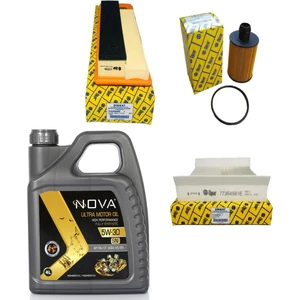 Fiat Egea Euro 5 1.3 Uyumlu Multijet Filtre Bakım Seti 2016-2020 Model 95 Bg + 5W30 Nova Yağ 4l
