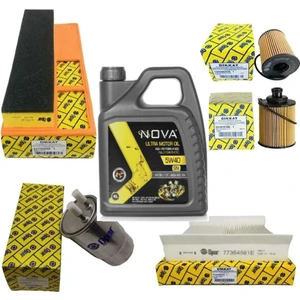 Fiat Linea Euro Uyumlu 4 1.3 Multijet 16V Filtre Bakım Seti 2007-2012 + 5W40 Nova Yağ 4l