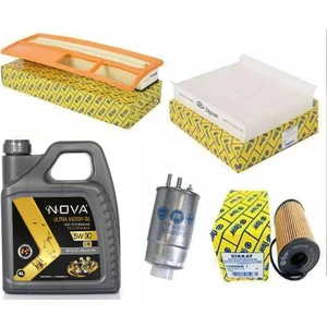 Fiat Linea/fiorino/doblo 1.3 Mjt Euro 4 Bakım Seti Filtre Seti+Nova 5W30 4l Uyumlu Motor Yağı
