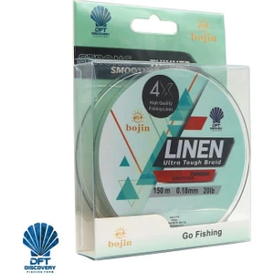 Bojin 4X Linen İp Misina 0.18 mm  150 m  Yeşil
