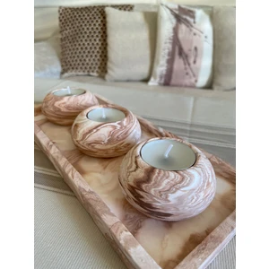 Mor Villa Mum El Yapımı 3'lü Set,Mumluk,Dekoratif Mumluk,Tealight Mumluk,Hediyelik Eşya