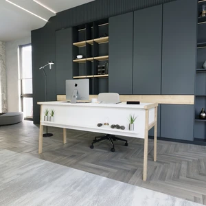 Zenith Ofis Masası 150CM Beyaz Meşe
