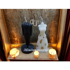 Minimum Stories Gelin Damat Gül Kokulu 2 Li Dekoratif Mum Seti