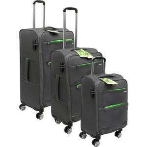 Es Polo Trip Gri Kabin (Küçük) Orta ve Büyük Boy Üçlü Carry-On Lüks Kumaş Valiz Seti ES0055