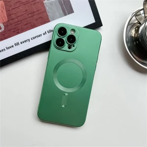 iPhone 14 Pro Max Metalik Boya Manyetik Emme Cep Telefonu Kılıfı (Yurt Dışından)