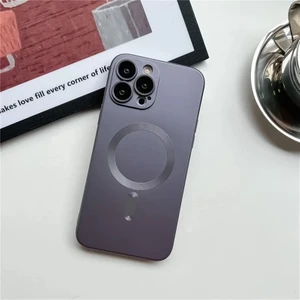 iPhone 12 Pro Max Metalik Boya Manyetik Emme Cep Telefonu Kılıfı (Yurt Dışından)