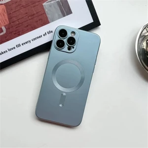 iPhone 12 Pro Max Metalik Boya Manyetik Emme Cep Telefonu Kılıfı (Yurt Dışından)