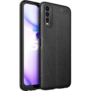 M.TK Moveteck Vivo Y11S - Y20S Uyumlu Kılıf Kamera Lens Korumalı Deri Görünümlü
