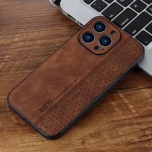 iPhone 13 Pro Max Retro Basınç Çiçek Deseni Pu Cep Telefonu Kılıfı (Yurt Dışından)