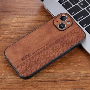 iPhone 15 Retro Basınç Çiçek Deseni Pu Cep Telefonu Kılıfı (Yurt Dışından)