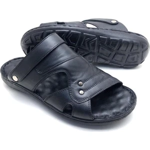 Umut Ayakkabı Deri Büyük Numara Masajlı Erkek Terlik