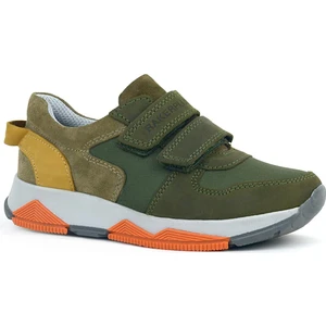 Hakiki Deri Yeşil Çocuk Cırtlı Sneakers Spor Ayakkabı