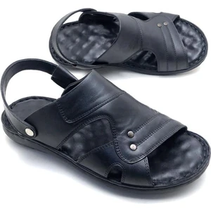 Umut Ayakkabı Deri Büyük Numara Ortopedik Masajlı Sandalet