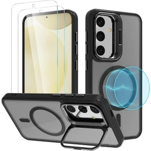 M.tk moveteck Samsung Galaxy S24 Kılıf Mat Krom + Kendi Renginde Lens Camı 2'li Set
