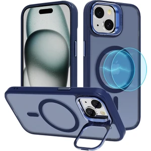 M.tk moveteck Apple iPhone 15 Kılıf Mat Krom + Kendi Renginde Lens Camı 2'li Set