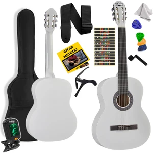 CG-34WH-PAK Kaliteli 34 İnç 1/2 Juniur Çocuk Gitarı Seti 4-8 Yaş Arası + Tuner Çanta Capo Askı Nota Sticker Pena Metod