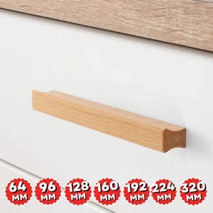 Artı Woods Dolap Kulpu, 10 Adet - 224 mm (22,4 Cm) - Doğal Ahşap Kulp, Cekmece Kulpu, Mutfak Dolap Kulplari