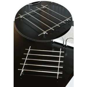 Alsi Home Nihale Çaydanlık Tencere Altlığı Çelik Demir Nihale Lampling Kare Metal Altlık Gümüş