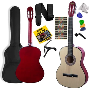 CG-34NT Kaliteli 34 İnç 1/2 Juniur Çocuk Gitarı 4-8 Yaş Arası + Çanta Capo Nota Sticker Askı Pena Metod
