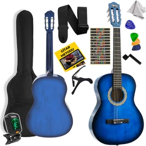 CG-36BL-PAK Kaliteli 36 İnç 3/4 Juniur Çocuk Gitarı 8-12 Yaş Arası + Tuner Çanta Capo Askı Nota Sticker Pena Metod
