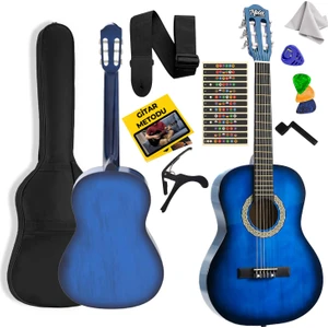 CG-36BL Kaliteli 36 İnç 3/4 Juniur Çocuk Gitarı 8-12 Yaş Arası + Çanta Askı Capo Nota Sticker Pena Metod