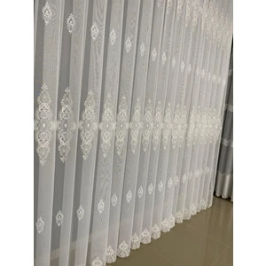 Kort Desenli Tül Perde