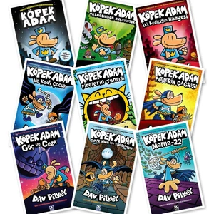 Köpek Adam Kitap Seti - 9 Kitap - Dav Pilkey + Caprice Tükenmez Kalemli