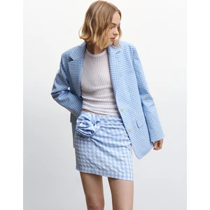 Gingham Kareli Çiçekli Etek