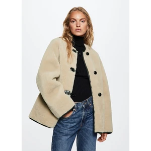 Aplikeli Kürk Görünümlü Palto