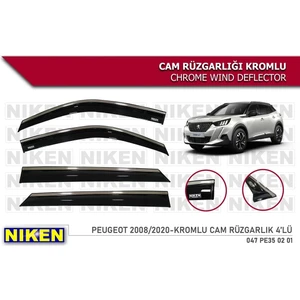 Peugeot 2008 2020-2023 Kromlu Cam Rüzgarlığı