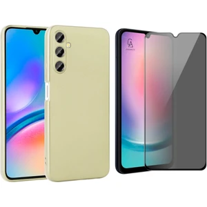 Samsung Galaxy A24 Ile Uyumlu Soft Yumuşak Telefon Kılıfı ve Hayalet Privacy Ekran Koruyucu Seti