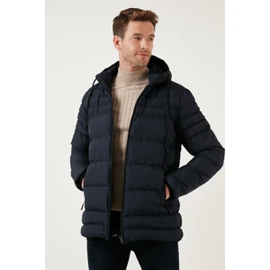 Buratti Su Itici Slim Fit Soğuğa ve Rüzgara Dayanıklı Kapüşonlu Şişme Mont Erkek Mont 649005