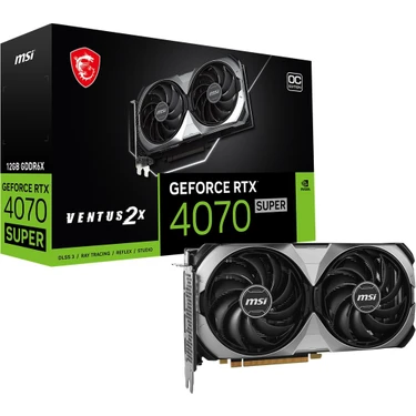 MSI VGA GEFORCE RTX 4070 SUPER 12G VENTUS 2X OC RTX4070S 12GB GDDR6X 192B DX12 PCIE 4.0 X16 (3XDP