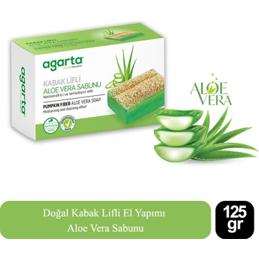 Agarta Doğal Kabak Lifli El Yapımı Aloe Vera Sabunu 2 Adet x 125