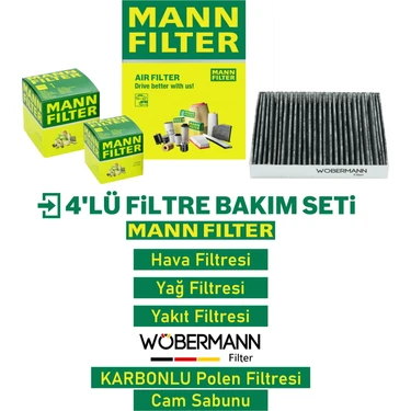 Wöbermann Wöbermann+Mann Audi A4 Quattro 2.0 Tdi Filtre Bakım Seti 2015-2019