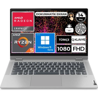 Lenovo Ideapad Flex 5 Ryzen 5 5500U 8gb Ram 512GB SSD 14" Windows 11 Dokunmatik Ekran