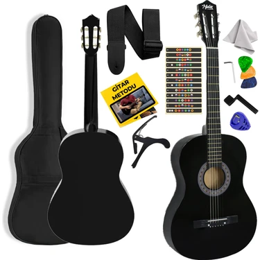 Midex CG-270BK Siyah Klasik Gitar 4/4 Yetişkin Boy Sap Ayarlı Full