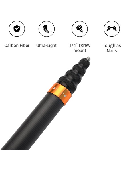 X2 / One / One R Aksiyon Kamerası Aksesuarları Için Karbon Fiber Görünmez Uzatılabilir Sürüm Özçekim Çubuğu (Yurt Dışından) modelleri