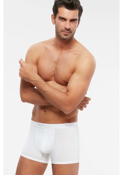 Tight Pamuklu 2'li Erkek Boxer - Beyaz