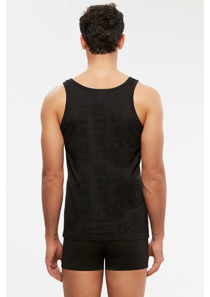 Anka Askılı Modal Jakar Desen Erkek Atlet - Siyah fiyatları