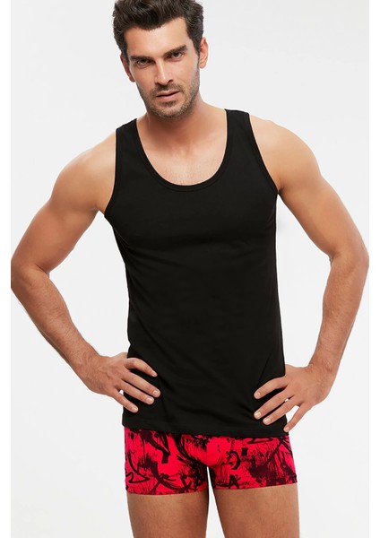 Henry Askılı 2'li Basic Erkek Atlet - Siyah