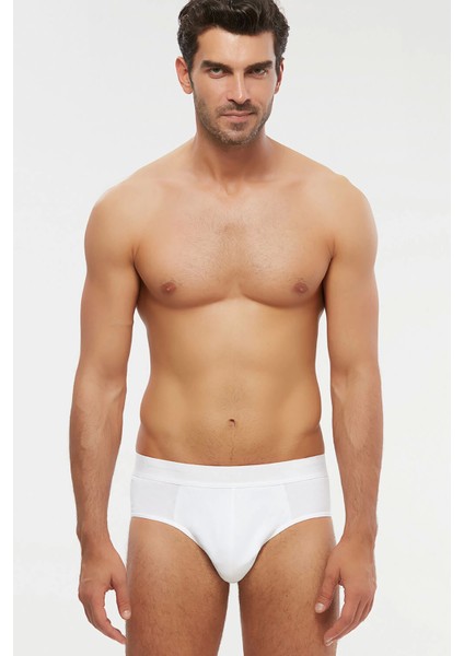 Cuba Pamuklu 2 Li Erkek Slip - Beyaz