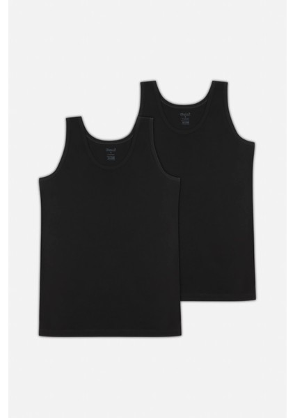 Henry Askılı 2'li Basic Erkek Atlet - Siyah modelleri