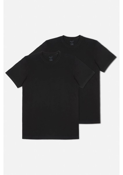 Eduardo Bisiklet Yaka 2'li Erkek Tshirt - Siyah modelleri