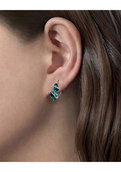 Zümrüt Oval Taşlı Luxury Kadın J Gümüş Küpe fiyatları