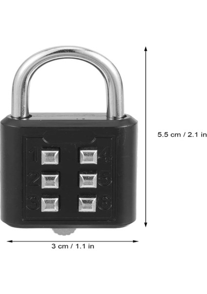 2 Adet 6 Şifreli Akıllı Kilit Basmalı Şifreli Kilit Ofis Dolap Bagaj Valiz Çanta Güvenlik Kilit XLK411