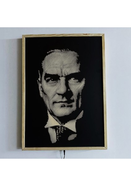 Atatürk Metal Işıklı Tablo Aydınlatma